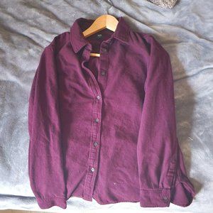 100% Cotton Purple Natural Fibers Button Up Top